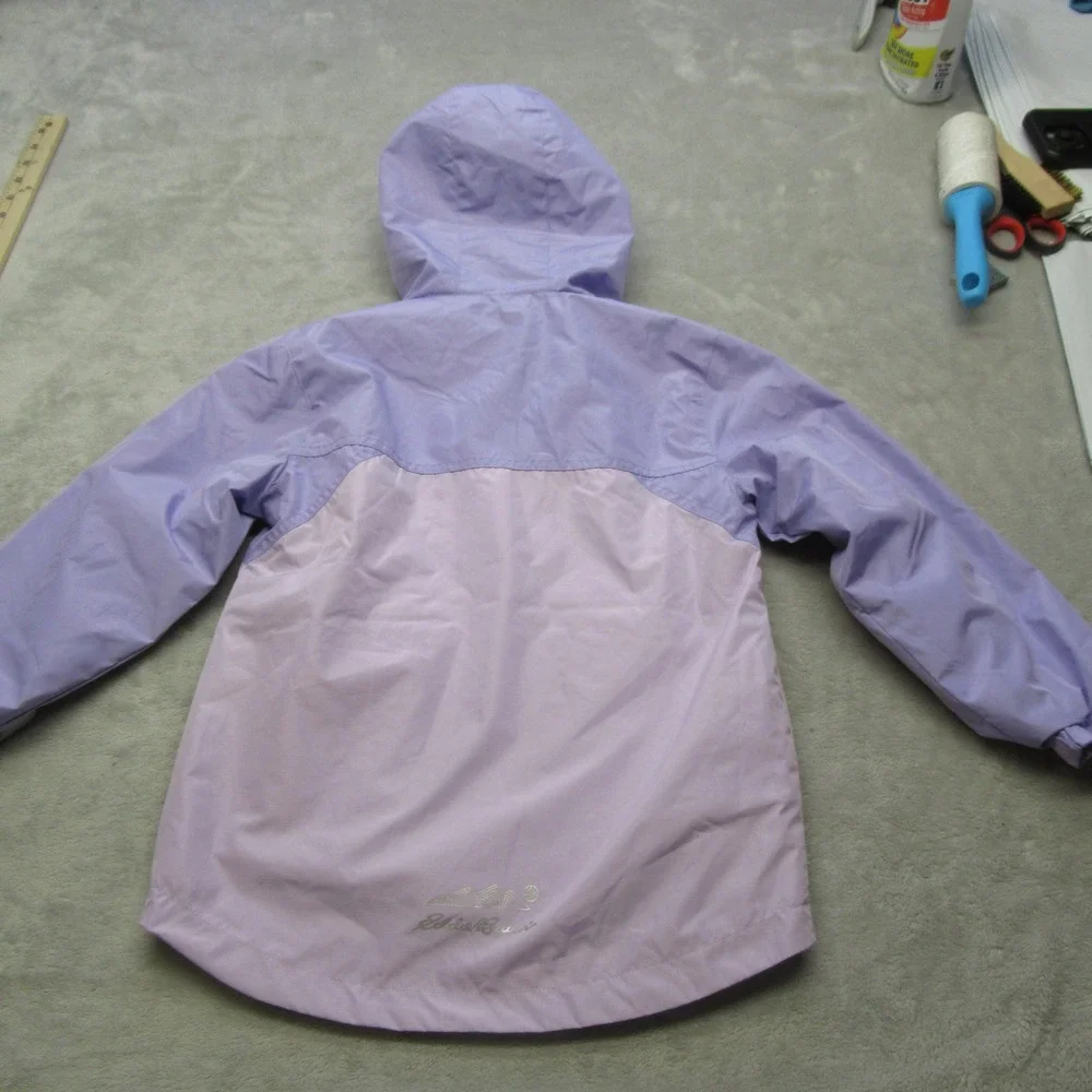 Eddie Bauer Jacket Kids XS 5/6 Purple Hooded Waterproof Removable Liner 3in1 NEW - Picture 7 of 14